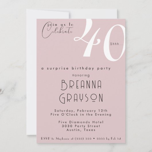 Verrassing 40e verjaardag Veertig en Fabulous Pin  Kaart (Achterkant)