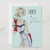 Verrassing 40e verjaardag Veertig en Fabulous Pin  Kaart (Voorkant)