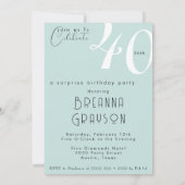 Verrassing 40e verjaardag Veertig en Fabulous Pin  Kaart (Achterkant)