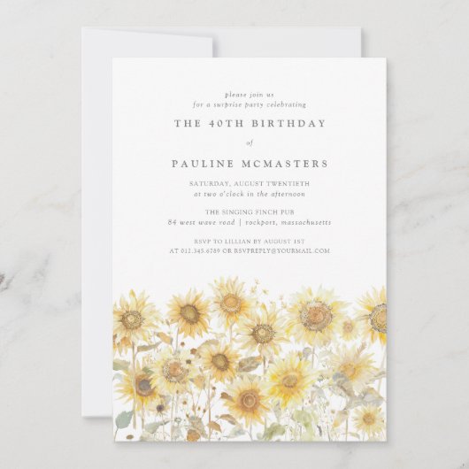 Verrassing 40e Verjaardagsfeest Boho Zomer Zonnebl Kaart (Voorkant)