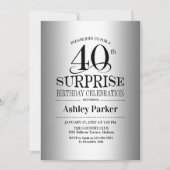 Verrassing 40e Verjaardagsfeest - Zilver Kaart (Voorkant)