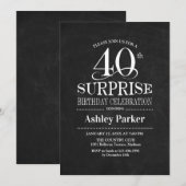 Verrassing 40e Verjaardagsfeest - Zwart-wit Kaart (Voorkant / Achterkant)