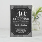 Verrassing 40e verjaardagsfeestje - Chalkboard Wit Kaart (Staand voorkant)