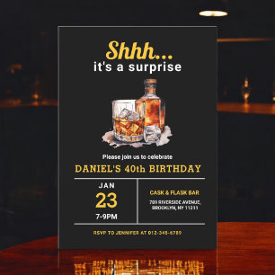 Verrassing 40e Whiskey Bourbon verjaardagsfeest Kaart