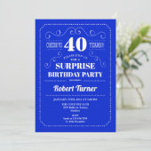 Verrassing 40ste verjaardag - Royal Blue Kaart (Staand voorkant)