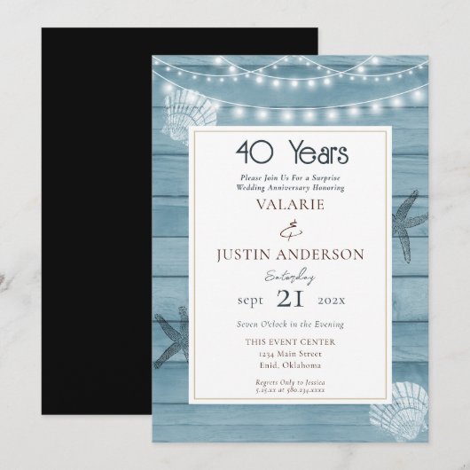 Verrassing 40ste verjaardag Strand Kaart (Voorkant / Achterkant)