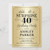 Verrassing 40ste Verjaardagsfeest - Goud Kaart (Voorkant)