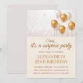 Verrassing 42e verjaardag uitnodigingen Gold (Voorkant / Achterkant)