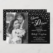 Verrassing 50e Jubileum met foto Silver Black Kaart (Voorkant / Achterkant)