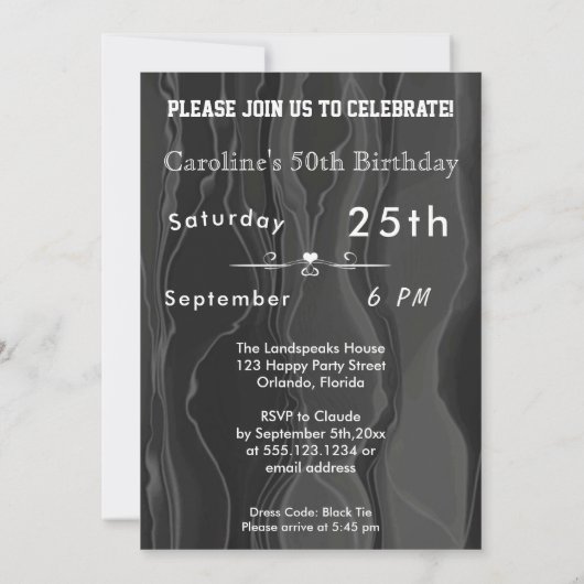 Verrassing 50e verjaardag foto, goud, parels & zij kaart (Achterkant)