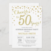 Verrassing 50e verjaardag Gouden Glitter Diamant Kaart (Voorkant / Achterkant)