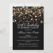 Verrassing 50e verjaardagsfeest Gold Midnight Glam Kaart (Voorkant)