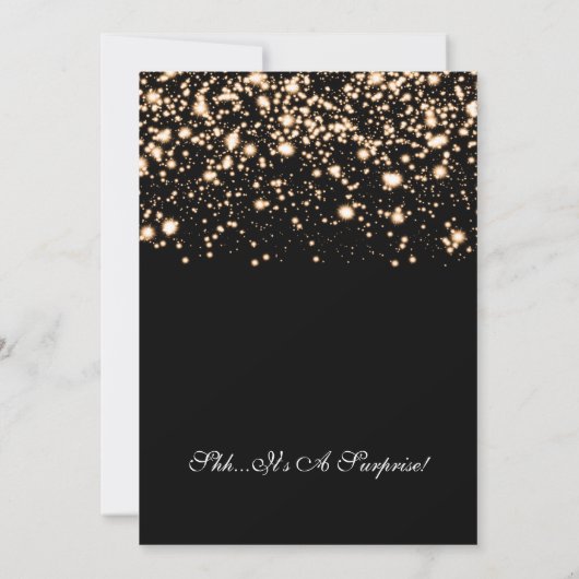 Verrassing 50e verjaardagsfeest Gold Midnight Glam Kaart (Achterkant)