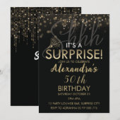 Verrassing 50e Verjaardagsfeest voor Vrouwen, Zwar Kaart (Voorkant / Achterkant)