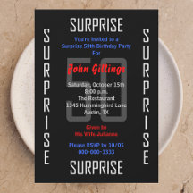 Verrassing 50e Verjaardagsfeestuitnodiging 50