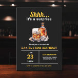 Verrassing 50e Whiskey Bourbon verjaardagsfeest Kaart<br><div class="desc">Hef een glas op om in stijl te vieren met deze Adult Whiskey Bourbon Birthday Party Invitation. Met een rustiek maar verfijnd ontwerp geïnspireerd door klassieke whiskylabels, is deze uitnodiging perfect voor liefhebbers van fijne geesten. Met gedurfde typografie en rijke, aardse tinten, het zet de stemming voor een nacht van...</div>