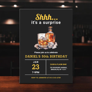 Verrassing 50e Whiskey Bourbon verjaardagsfeest Kaart