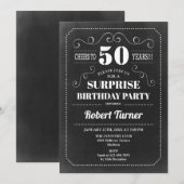 Verrassing 50ste verjaardag - Chalkboard Kaart (Voorkant / Achterkant)