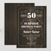 Verrassing 50ste verjaardag - Houten Patroon Kaart (Voorkant / Achterkant)