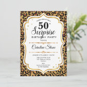 Verrassing 50ste verjaardag - Leopard Gold White Kaart (Staand voorkant)