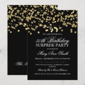 Verrassing 50ste Verjaardag Party Gold Foil Confet Kaart (Voorkant / Achterkant)