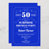 Verrassing 50ste verjaardag - Royal Blue Kaart (Voorkant / Achterkant)