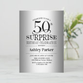 Verrassing 50ste Verjaardagsfeest - Zilver Kaart (Staand voorkant)