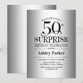 Verrassing 50ste Verjaardagsfeest - Zilver Kaart (Voorkant / Achterkant)
