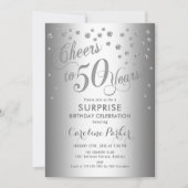 Verrassing 50ste Verjaardagsfeest - Zilver Kaart (Voorkant)