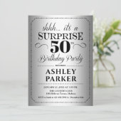 Verrassing 50ste Verjaardagsfeest - Zilver Kaart (Staand voorkant)
