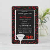 Verrassing 50ste Verjaardagsfeestglas met Confetti Kaart (Staand voorkant)