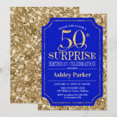 Verrassing 50ste verjaardagsfeestje - Gold Royal B Kaart (Voorkant / Achterkant)