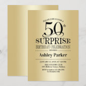 Verrassing 50ste verjaardagsfeestje - Goud Kaart (Voorkant / Achterkant)