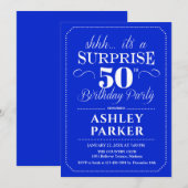 Verrassing 50ste verjaardagsfeestje - Royal Blue W Kaart (Voorkant / Achterkant)