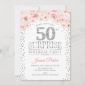 Verrassing 50ste verjaardagsfeestje - wit zilver r kaart (Voorkant)