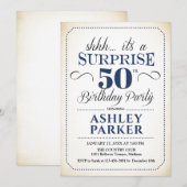 Verrassing 50ste verjaardagsfeestje - Witte Marine Kaart (Voorkant / Achterkant)