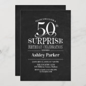 Verrassing 50ste verjaardagsfeestje - Zwart Wit Kaart (Voorkant / Achterkant)