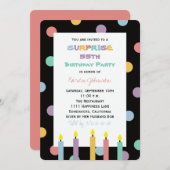 Verrassing 55e Verjaardagsfeestje Stippen en kaars Kaart (Voorkant / Achterkant)