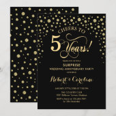 Verrassing 5e Jubileum - Black Gold Kaart (Voorkant / Achterkant)