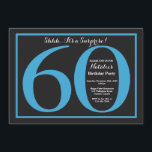 Verrassing 60e verjaardag blauw en zwart schoolbor kaart<br><div class="desc">Verrassing 60e verjaardag uitnodiging. Blauw en zwart verjaardagsfeest uitnodigen met schoolbord achtergrond. Verrassingsverjaardag. Verjaardag voor volwassenen. Mannen of Vrouwen Bday Bash Party. Voor verdere aanpassing klikt u op de knop "Aanpassen" en gebruikt u onze ontwerptool om deze sjabloon te wijzigen.</div>