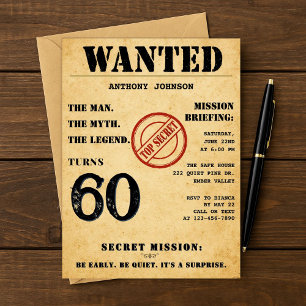Verrassing 60e verjaardag Gezocht Poster Kaart