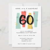 Verrassing 60e verjaardag Retro Midcentury Modern Kaart (Voorkant)