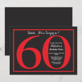 Verrassing 60e verjaardag rood en zwart schoolbord kaart (Voorkant / Achterkant)