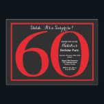 Verrassing 60e verjaardag rood en zwart schoolbord kaart<br><div class="desc">Verrassing 60e verjaardag uitnodiging. Rood en zwart verjaardagsfeestje uitnodigen met krijtbordachtergrond. Verrassingsverjaardag. Verjaardag voor volwassenen. Mannen of Vrouwen Bday Bash Party. Voor verdere aanpassing klikt u op de knop "Aanpassen" en gebruikt u onze ontwerptool om deze sjabloon te wijzigen.</div>