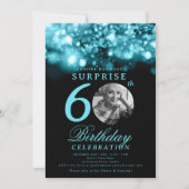 Verrassing 60e verjaardag Turquoise Midnight Glam Kaart (Voorkant)