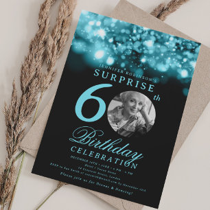Verrassing 60e verjaardag Turquoise Midnight Glam Kaart