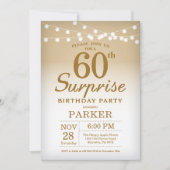 Verrassing 60e verjaardag uitnodiging goud (Voorkant)