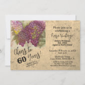 Verrassing 60e Verjaardag Wijn Thema Uitnodiging (Voorkant)