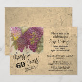 Verrassing 60e Verjaardag Wijn Thema Uitnodiging (Voorkant / Achterkant)