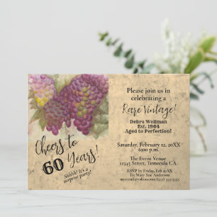 Verrassing 60e Verjaardag Wijn Thema Uitnodiging